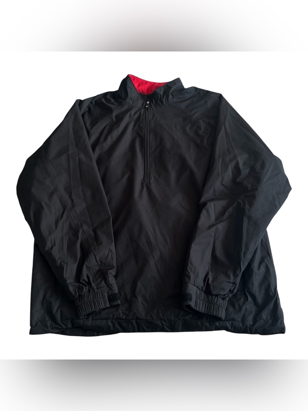 Dryjoys by FootJoy Rain Wind Golf Jacket Men’s Large Half Zip Black Red